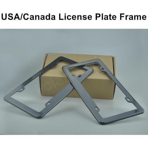 1 pair Car License Plate Frames Plate Frame Cover US Type Black Carbon Fiber Printed Style car styling hot sale for US Canada