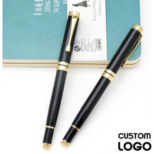 1pc 0.5mm Classic Business Office Metal Gel Pens Carbon Signature Pen Customer Gift Student Stationery Pen Custom Lettering Logo