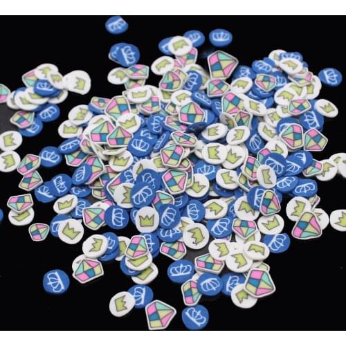 100g/Lot Royal Crown Diamond Slices Polymer Clay Mixed Sprinkles Soft Pottery for Arts Decoration DIY Crafts Filler Accessories