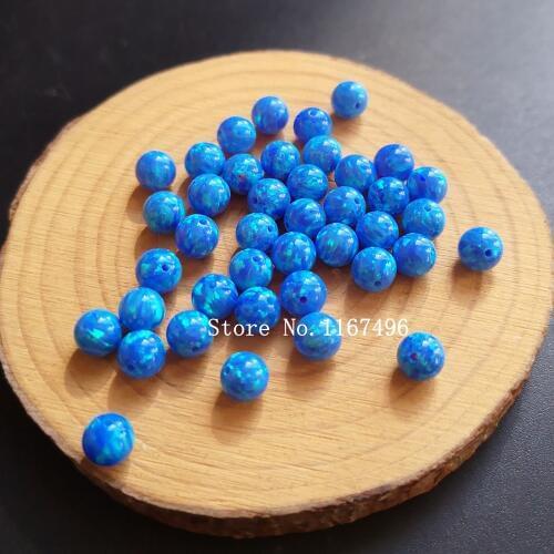 100pcs/lot 6mm Synthetic Round ball Opal Beads Blue Round Opal Stone Price for Bracelet & Necklace