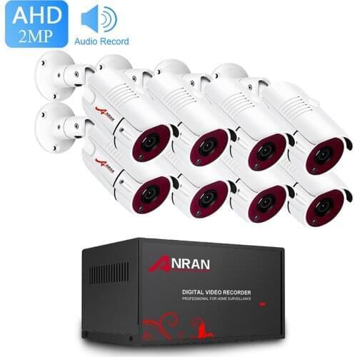 1080P DVR Security Cameras System, 8pcs High Definition 2.0MP Surveillance Cameras with 8CH DVR Video Recorder,IP66 Weatherproof