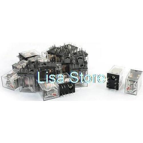 20pcs Red LED Indicator Light AC 220/240V Power Relay DPDT 2NO 2NC HH52P