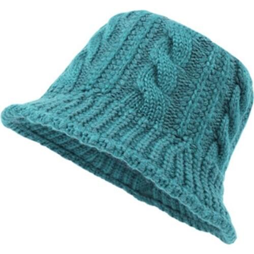 2020 New Fashion Solid Wool Hat Bucket Hat Women Autumn Winter Fisherman Hat Vintage Knitting Wool Basin Hat Bucket Hat Present