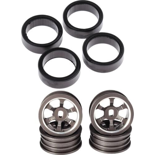 4Pcs 1:28 Plastic Wheel Tires W/ Wheel Rims For WLtoys K969 K989 Trucks