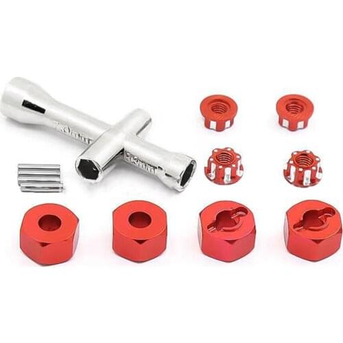 4pcs 12mm Aluminum Coupler Non-slip Nut Hex Wheel Hub Set for 1/16 Slash E-Revo RC Car Upgrade Kits