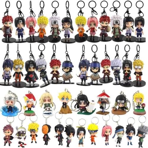 6pcs/lot Naruto Shippuden Sasuke Kakashi Haruno Sakura Gaara Jiraiya Figure Action Figure Keychains PVC Model Toys Brinquedos