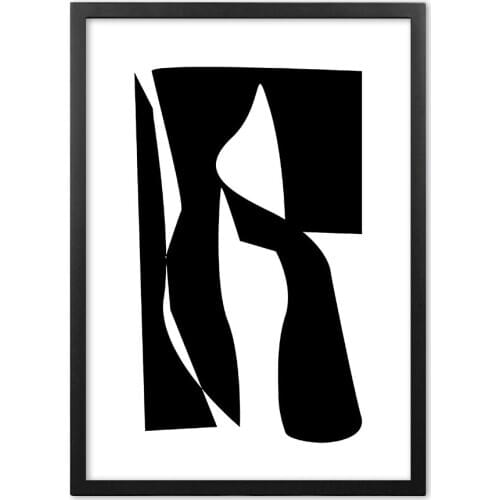 Black White Abstract Irregular Shape Wall Art Print Paper Painting Nordic Posters And Prints Wall Pictures For Living Room Decor