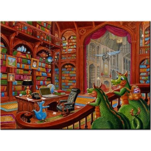 5D DIY Diamond Painting For Childrens Librarian Dinosaurs Administrator Cross Stitch Kit Mosaic Full Diamond Embroidery I111
