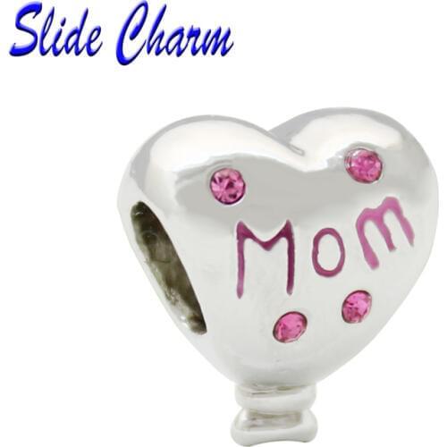 Slide charm free shipping DIY beads Green crystal running horse animal charm beads fit Pandora bracelet necklace