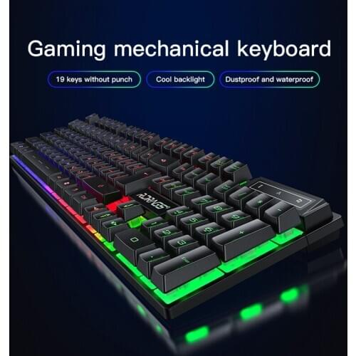 Game Keyboard + Mouse Wired Backlight Mechanical Feeling Keyboard Player Set Mute 3200DPI Game Mouse Computer Keyboard Set