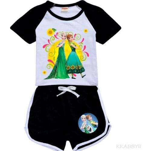 Frozen boys clothing set kids Summer Baby Clothes girl children Sports T-shirt Shorts Leisure Sports Suit Kid Clothing Birthday