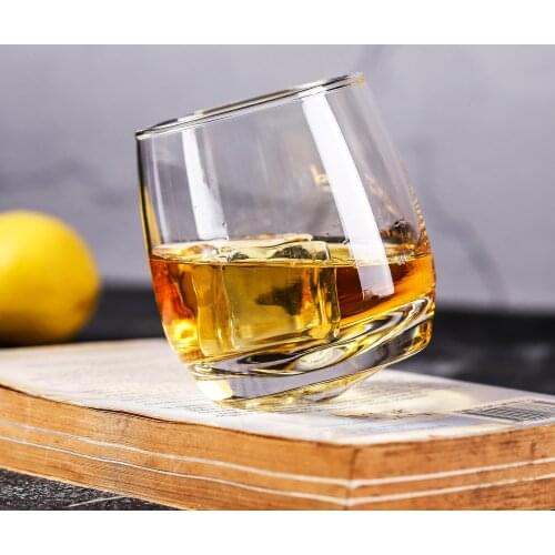 Creative Tumbler Gyrate Wine Glasses Scotch Whisky Rock Glass For Bar Office Household Beer Jack Whiskey Crystal Cup Wholesale