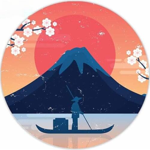 LLY-0918 Classic Fashion Japanese Landscape Silhouette Comic Decal PVC Personality Creative Waterproof Auto Stickers Decor
