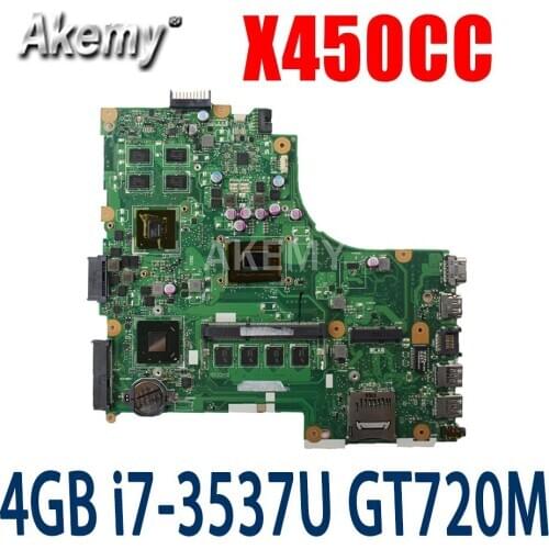 90MB01E0-R0U000 Motherboard For Asus X450CC X450CA A450C X450C X452E X450E X452C Laptop Mianboard w/ 4GB i7-3537U GT720M