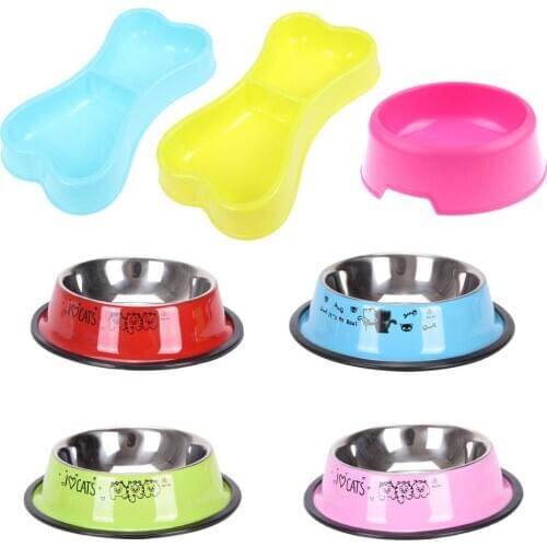 New Cute Bone Shape Dog Bowl Travel Feeding Feeder Water Bowl For Pet Dog Cat Puppy Food Bowl For Dog Water Dish