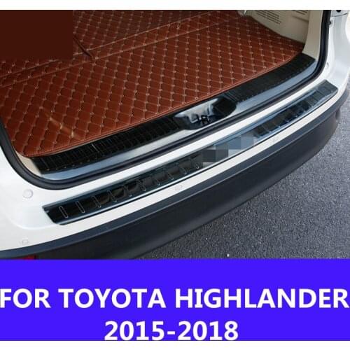 Stainless steel Exterior Interior Rear Trunk Bumper Scuff Plate Door Sill car styling FOR TOYOTA HIGHLANDER 2015-2018