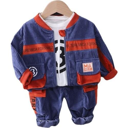 New Spring Baby Girls Clothes Children Boys Zipper Jacket T Shirt Pants 3Pcs/Sets Autumn Fashion Toddler Costume Kids Sportswear