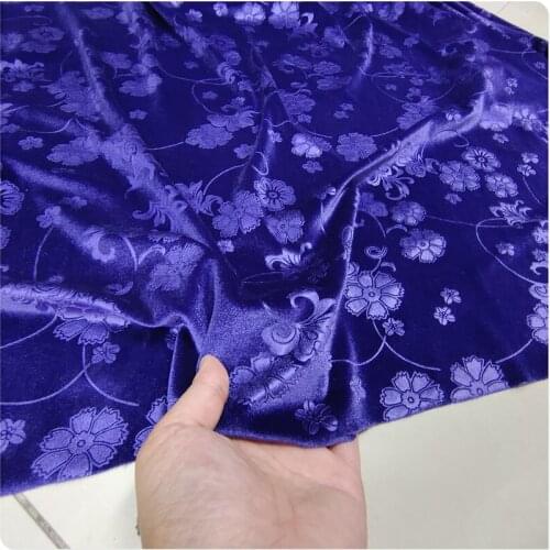 New Elastic Light Purple Embossed Gold Velvet Fabric Cheongsam Clothes Dress Pants Suit Apparel Fabrics