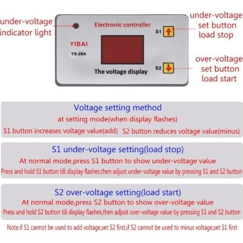 12V Battery Low Voltage Cut off Switch On Protection Undervoltage Controller DC P0RE