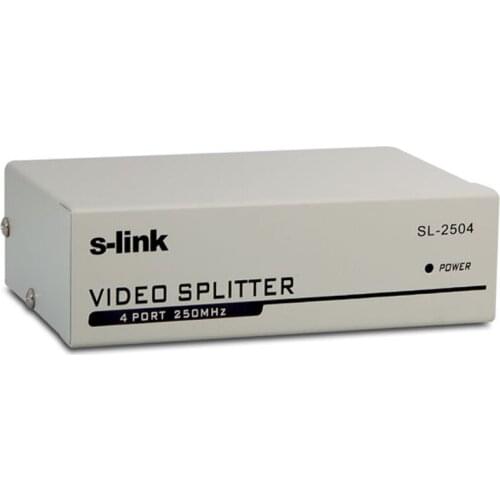 S-LINK SL-2504 4 PORT 250 MHZ MONITOR MULTIPLEXER VGA SPLITTER DISTRIBUTOR