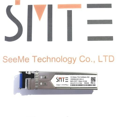 Compatible with GLC-BX-U 1000BASE-BX-U BiDi SFP TX1310nm/RX1490nm 10km DDM Transceiver Module
