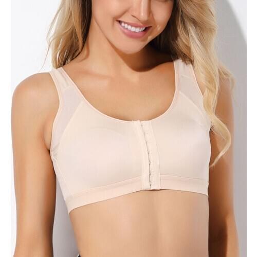 Front Close Sports Bra Yoga Fitness Bras for Women Adjustable Straps Wirefree