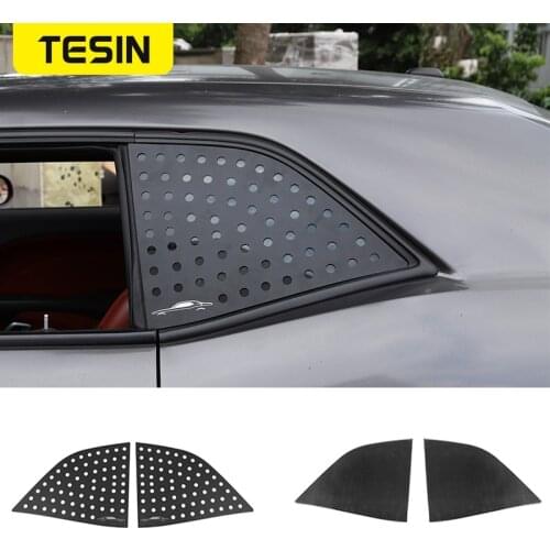 TESIN Car Stickers For Dodge Challenger Car Rear Window Triangle Glass Decoration Cover Trim Stickers For Dodge Challenger 2008