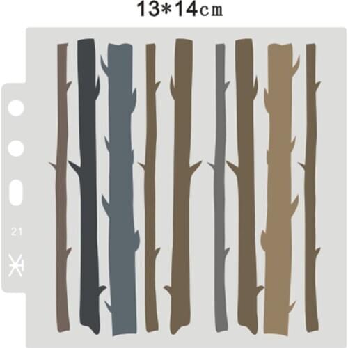 14.1*13 forest tree stencils Cover template spray plastic mold shield DIY cake hollow Embellishment printing lace ruler