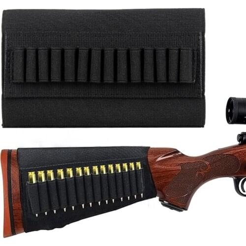 Thickening Prevent slipping Elastic Buttstock Ammo case pouch Holder Hunting bags holsters Gun Accessories Nylon Molle Hunting