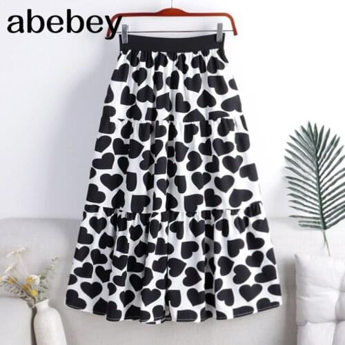 2021 New Summer Floral Printed Mi-long Skirts High Waist Bohemian Female Umbrella Skirts Tulle Casual Loose A-Line Skirt