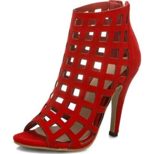 Elegant Fashion Plus Big Size 33-50 women sandals open toe high heels10cm summer style cool boots wedding party shoes woman T306