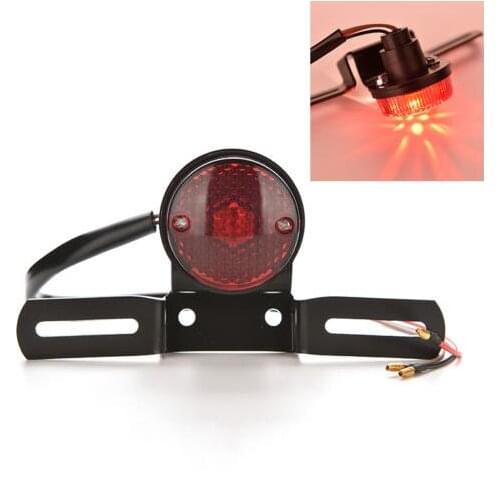 1PC Motorcycle Brake Rear License Plate Bracket Tail Light New Universal 12V Red Lens Motorcycle Tail Light