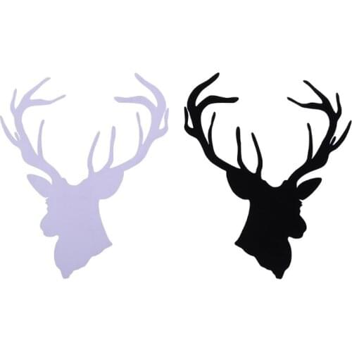 12CM*16.5CM Fashion Cool Deer Head Vinyl Car Styling Creative Hunting Car Sticker And Decals Black/White Wholesale