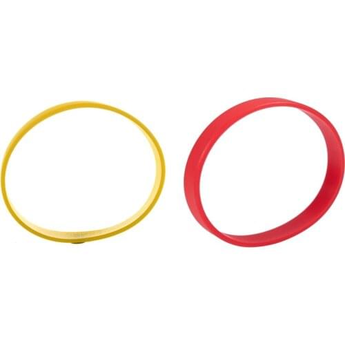 2pcs Fashion Silicone Rubber Elasticity Wristband Wrist Band Cuff Bracelet Bangle - Red & Yellow
