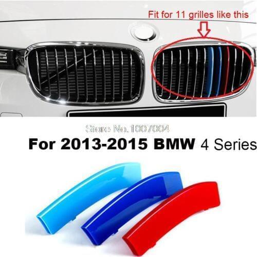 3D Clip-on ABS 3 Colors Car Grille Sport Decoration Trim Strip for 2013-2015 BMW 4 Series