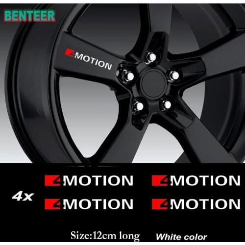 4pcs pvc 4MOTION Car Rim Sticker For Volkswagen R Golf Polo GTI B6 R36 B7L CC Touran mk1 mk2 mk3 mk4 mk5 mk6 mk7 Passat Caddy