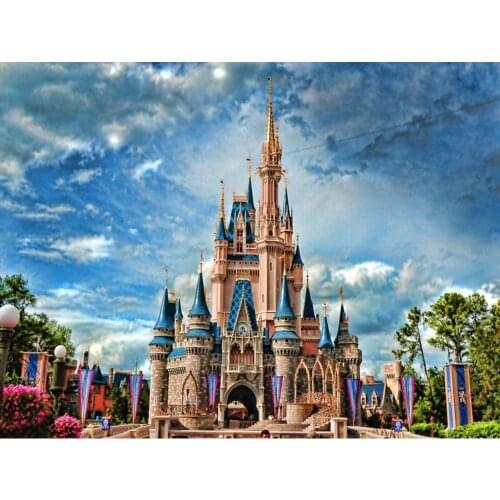 Diamond Embroidery Cartoon Castle Landscape Full Square Drill Children Handmade DIY Diamond Painting Mosaic Ccenery Wall Decor