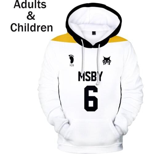 Anime 3D Haikyuu!! Hoodies Sweatshirt Men Women Tops Autumn Hip Hop 3D Black Wolves Black Wolves Kids Hoodie Boys Girls Pullover