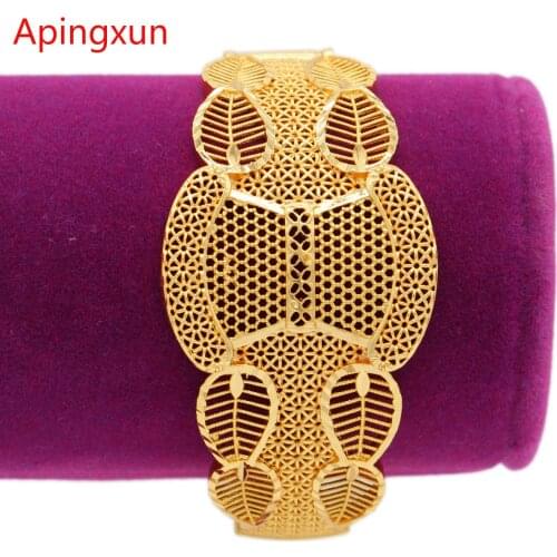 PINXUN Dubai Cuff Bracelet African Bangle for Women/Men Ethiopian Bracelet jewelry Party Luxury Wedding Gifts