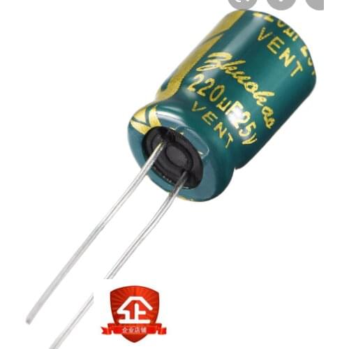 Pengiriman gratis 50 pcs 220 uF 25 V frekuensi tinggi Radial Electrolytic kapasitor, 8 * 12 mm
