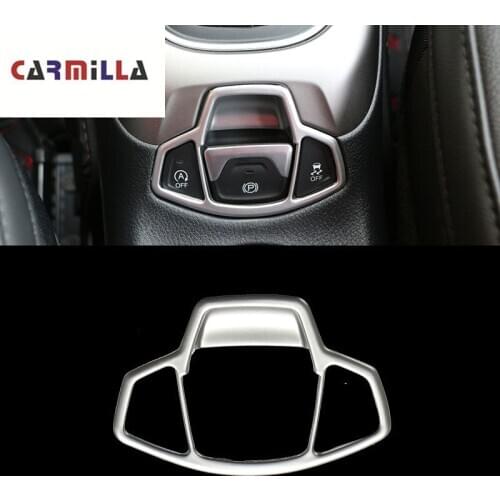 Carmilla Car Electronic Auto Handbrake Hand Brake Button Panel Trim Cover Sticker for Jeep Compass 2th 2017 2018 2019 2020