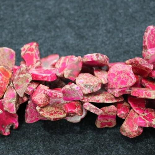 Gems Stone Pink Sea Sediment Imperial Stone Necklace Pendant, Women Finding, Slacb Slice Loose Beads For Jewelry Making