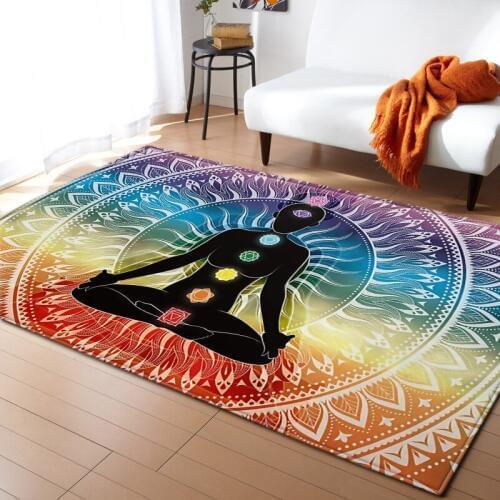 Exotic style Buddhism carpet yoga Indian style livingroom and bedroom large size rugs parlor soft floor mat Hallway kitchen rugs