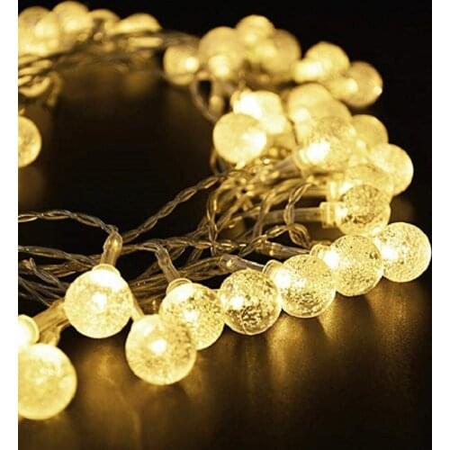 Garlands String Lights Battery Crystal Ball Outdoor String Lights for Home, Patio, Lawn, Garden, Gazebo, Party decoration