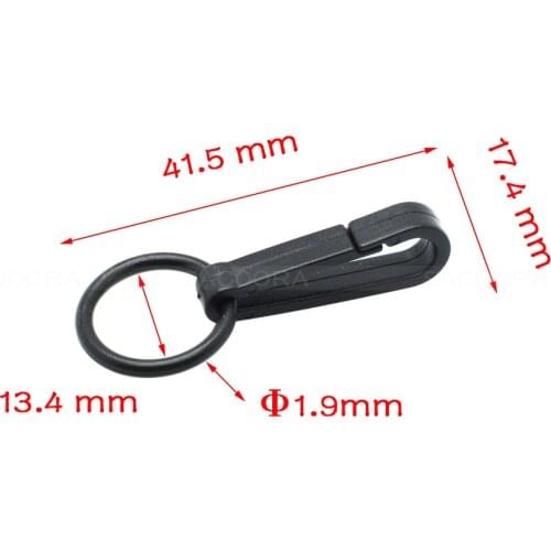 Gloves Hook Plastic Black Buckles Snap Hook With O-Ring Used For Shower Curtains