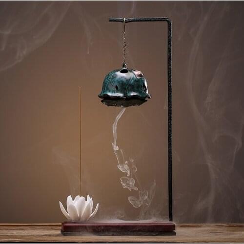 Backflow incense burner zen Desktop furnishing articles sandalwood incense bowl Lotus flower modelling incense burner