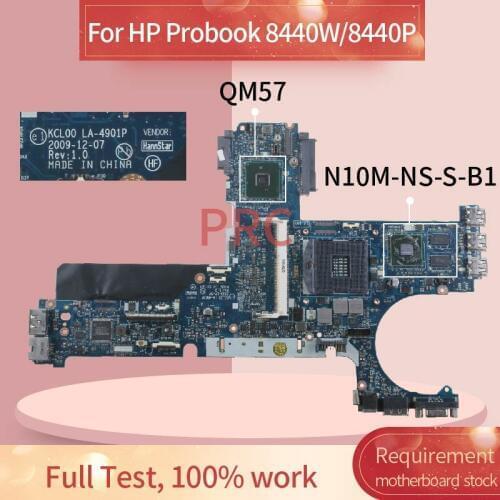 594026-001 594026-601 Laptop motherboard For HP Probook 8440W/8440P Notebook Mainboard LA-4901P N10M-NS-S-B1 QM57 DDR3