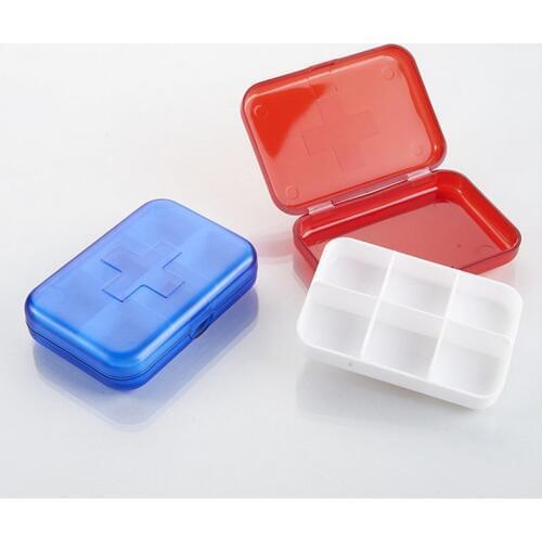 Mini Pill Box 6 Grids Medical Drugs Tablet Storage Medicine Case Container Travel Pillbox Holder Pill Case Medicine Box