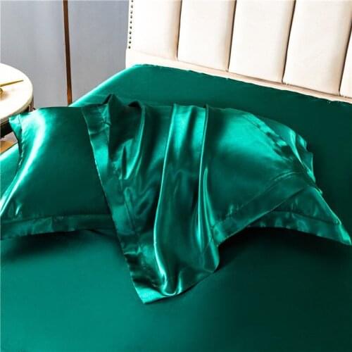 Washable summer 1/2PCS 48x74cm Emulation Silk Satin Pillowcase Single Solid Color Pillow Covers Luxury Pillow Case For Bed Throw