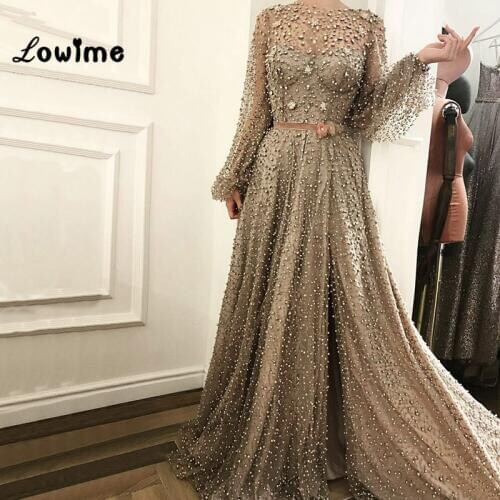 Muslim Formal Evening Dress Kaftan Dubai Arabic Turkish Beaded Formal Evening Prom Party Gown Dress Gowns Dresses Robe De Soiree
